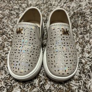 Michael Kors Kids' Gold and Cream Slip-On Sneakers